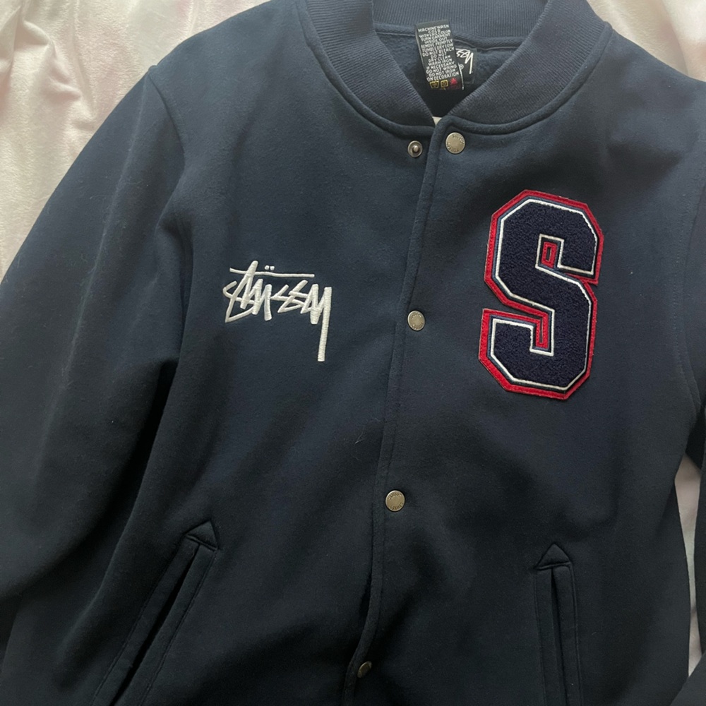 Stussy Dark Blue Jacket with Red Patch
